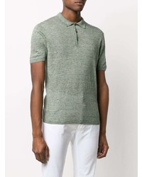 Мужская мятная льняная футболка-поло от Barba