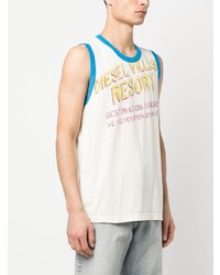 Мужская мятная майка с принтом от Diesel