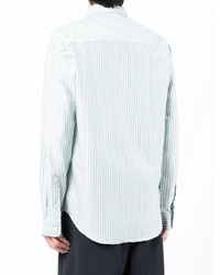 Мужская мятная рубашка с длинным рукавом в вертикальную полоску от Maison Labiche
