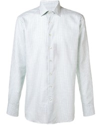Мужская мятная рубашка с длинным рукавом в клетку от Etro