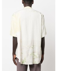 Мужская мятная рубашка с длинным рукавом в стиле пэчворк от Magliano