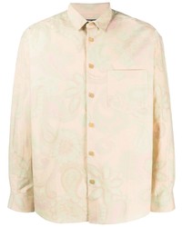 Мужская мятная рубашка с длинным рукавом с "огурцами" от Jacquemus