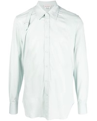 Мужская мятная рубашка с длинным рукавом от Alexander McQueen