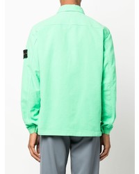 Мужская мятная рубашка с длинным рукавом от Stone Island