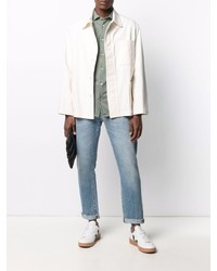 Мужская мятная рубашка с длинным рукавом от Fedeli