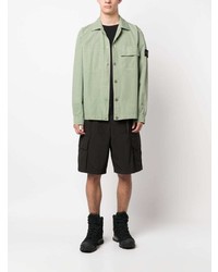 Мужская мятная рубашка с длинным рукавом от Stone Island