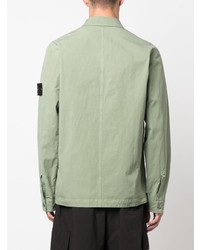 Мужская мятная рубашка с длинным рукавом от Stone Island