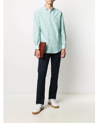 Мужская мятная рубашка с длинным рукавом от Polo Ralph Lauren