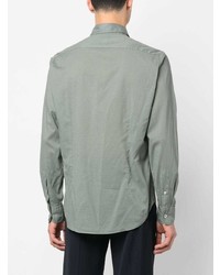 Мужская мятная рубашка с длинным рукавом от Fedeli