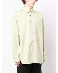 Мужская мятная рубашка с длинным рукавом от Raf Simons