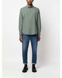 Мужская мятная рубашка с длинным рукавом от Sunspel