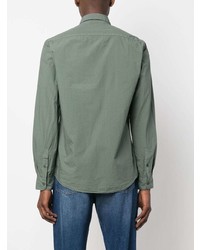 Мужская мятная рубашка с длинным рукавом от Sunspel