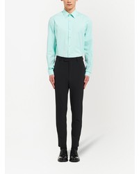 Мужская мятная рубашка с длинным рукавом от Prada