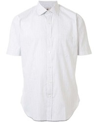 Мужская мятная рубашка с коротким рукавом в вертикальную полоску от Kent & Curwen