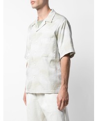 Мужская мятная рубашка с коротким рукавом с принтом от Barena