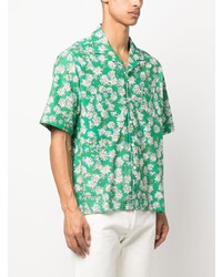 Мужская мятная рубашка с коротким рукавом с цветочным принтом от Rhude