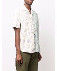 Мужская мятная рубашка с коротким рукавом с цветочным принтом от Andersson Bell