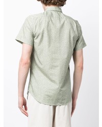 Мужская мятная рубашка с коротким рукавом с цветочным принтом от PS Paul Smith