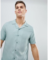 Мужская мятная рубашка с коротким рукавом от ASOS DESIGN