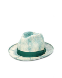 Женская мятная соломенная шляпа c принтом тай-дай от Borsalino