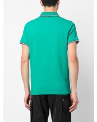 Мужская мятная футболка-поло в горизонтальную полоску от Moncler