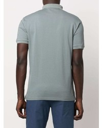 Мужская мятная футболка-поло с вышивкой от Emporio Armani
