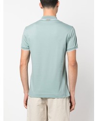 Мужская мятная футболка-поло с вышивкой от Zegna