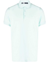 Мужская мятная футболка-поло с вышивкой от Karl Lagerfeld