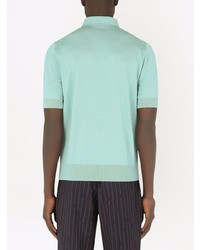 Мужская мятная футболка-поло от Dolce & Gabbana