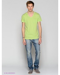 Мужская мятная футболка с v-образным вырезом от Broadway