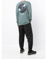 Мужская мятная футболка с длинным рукавом с принтом от AAPE BY A BATHING APE