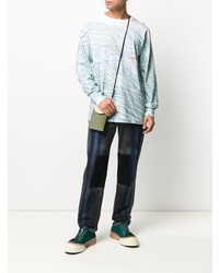 Мужская мятная футболка с длинным рукавом с принтом от Eckhaus Latta