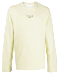 Мужская мятная футболка с длинным рукавом с принтом от Helmut Lang