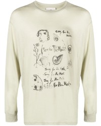 Мужская мятная футболка с длинным рукавом с принтом от Song For The Mute