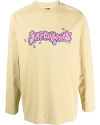 Мужская мятная футболка с длинным рукавом с цветочным принтом от Jacquemus