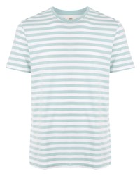 Мужская мятная футболка с круглым вырезом в горизонтальную полоску от Kent & Curwen