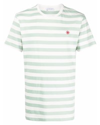 Мужская мятная футболка с круглым вырезом в горизонтальную полоску от Manuel Ritz