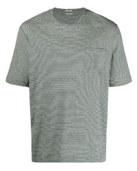 Мужская мятная футболка с круглым вырезом в горизонтальную полоску от Massimo Alba