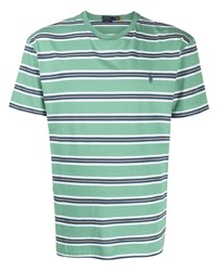Мужская мятная футболка с круглым вырезом в горизонтальную полоску от Polo Ralph Lauren