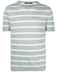Мужская мятная футболка с круглым вырезом в горизонтальную полоску от Tagliatore