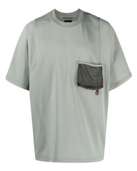 Мужская мятная футболка с круглым вырезом в сеточку от Gramicci