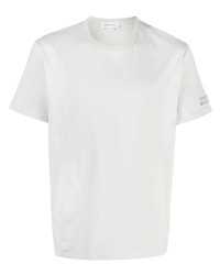Мужская мятная футболка с круглым вырезом с вышивкой от Alexander McQueen