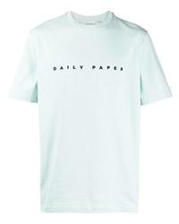 Мужская мятная футболка с круглым вырезом с вышивкой от Daily Paper