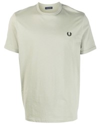 Мужская мятная футболка с круглым вырезом с вышивкой от Fred Perry