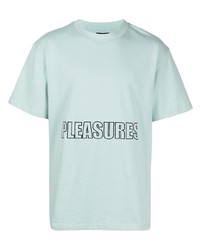 Мужская мятная футболка с круглым вырезом с вышивкой от Pleasures
