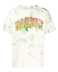 Мужская мятная футболка с круглым вырезом с принтом тай-дай от MARKET