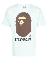 Мужская мятная футболка с круглым вырезом с принтом от A Bathing Ape