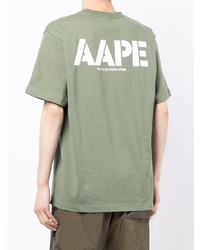 Мужская мятная футболка с круглым вырезом с принтом от AAPE BY A BATHING APE