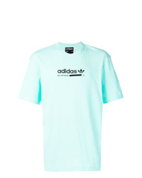 Мужская мятная футболка с круглым вырезом с принтом от adidas