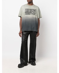 Мужская мятная футболка с круглым вырезом с принтом от Roberto Cavalli